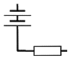 Not a link but a circuit diagram showing two cells linked in series to a resistor but the other ends are not connected.